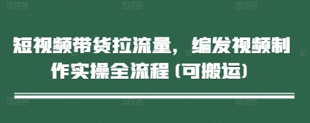 短视频带货拉流量，编发视频制作实操全流程(可搬运)_八载学创