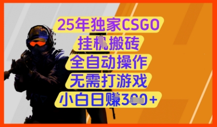 25年独家CSGO挂G搬砖，全自动操作，无需打游戏，小白日入3张+【揭秘】_八载学创