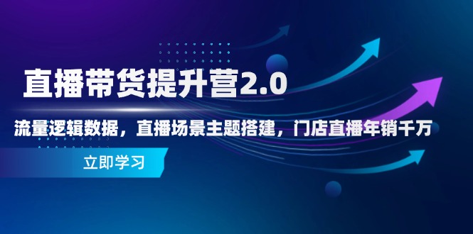（14694期）直播带货提升营2.0：流量逻辑数据，直播场景主题搭建，门店直播年销千万_八载学创