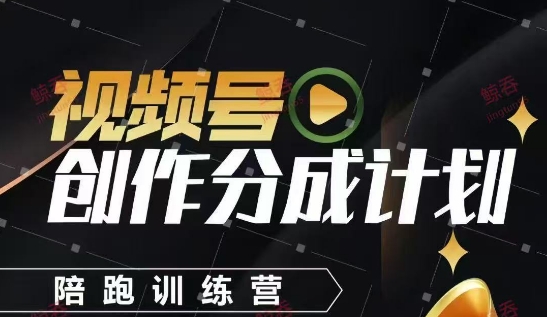 视频号创作分成计划陪跑训练营，手把手教会你如何制作视频，细水长流型项目_八载学创