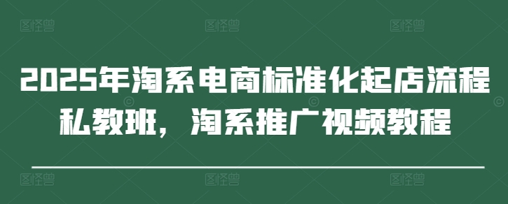 2025年淘系电商标准化起店流程私教班，淘系推广视频教程_八载学创