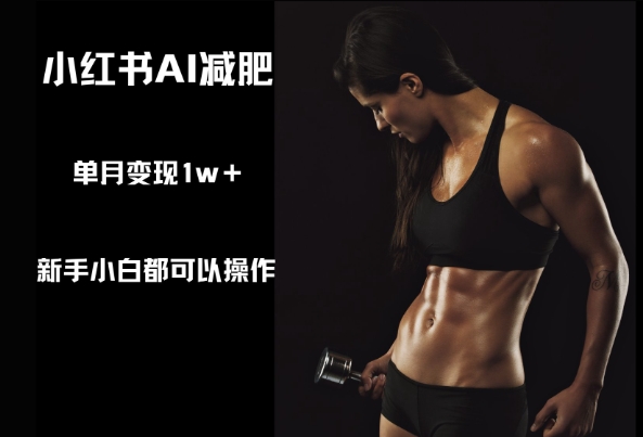 小红书AI减肥，新手小白都可以操作，单月变现1w+_八载学创