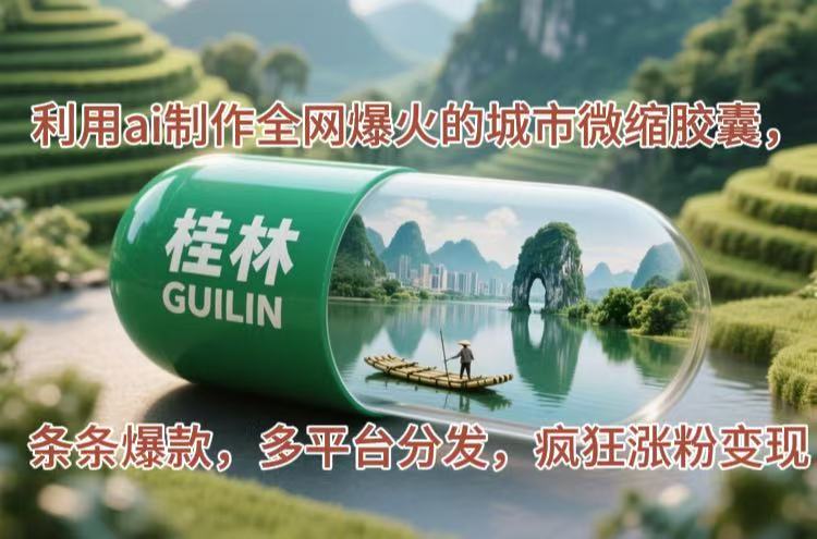 （14704期）利用ai制作全网爆火的城市微缩胶囊，条条爆款，多平台分发，疯狂涨粉变现_八载学创
