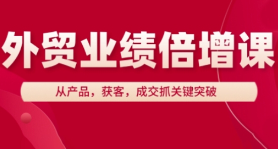 外贸业绩倍增课，从产品，获客，成交抓关键突破_八载学创