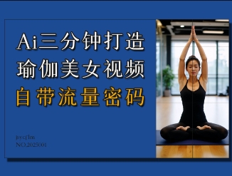AI三分钟打造瑜伽美女视频，自带流量密码_八载学创