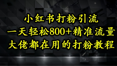 小红书打粉引流，一天轻松500+精准流量，大佬都在用的打粉教程_八载学创