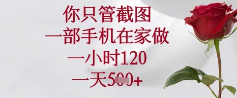 你只管截图，一部手机在家可以做，一小时120.一天5张+【揭秘】_八载学创
