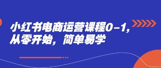 小红书电商运营课程0-1，从零开始，简单易学_八载学创