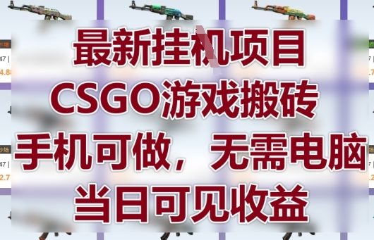 最新挂G项目，CSGO游戏搬砖，手机可做，无需电脑，当日见收益【揭秘】_八载学创
